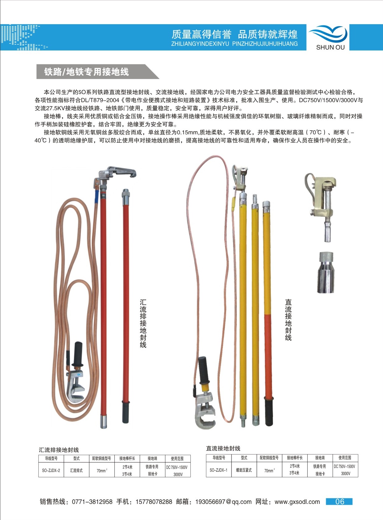 鐵路/地鐵專用接地線